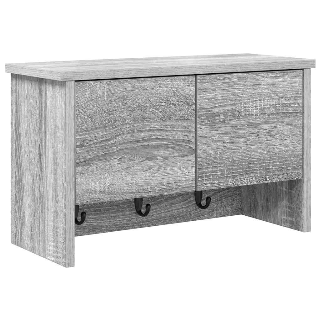 Seinälle asennettava takkihylly Harmaa sonoma 50 x 20 x 30 cm