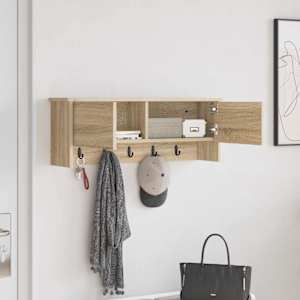 Nástěnný věšák na kabáty s policí Sonoma dub 80 x 20 x 30 cm - obrázek 4