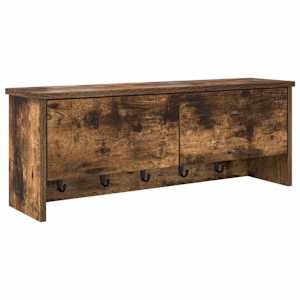 Nástěnný věšák na kabáty s policí Kouřový dub 80 x 20 x 30 cm - obrázek 2