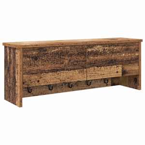 Nástěnný věšák na kabáty s policí Staré dřevo 80 x 20 x 30 cm - obrázek 2