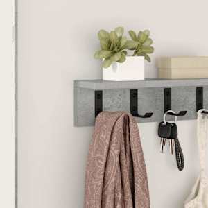 Nástěnný věšák na kabáty Betonově šedá 40 x 10,5 x 10,5 cm - obrázek 4