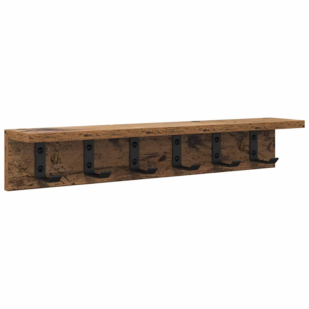 Seinälle asennettava takkihylly Vanha puu 60 x 10.5 x 10.5 cm