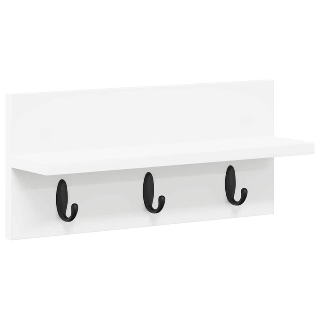 Seinälle asennettava takkihylly Valkoinen 40 x 10.5 x 18 cm