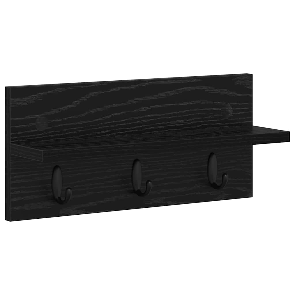 Seinälle asennettava takkihylly Musta tammi 40 x 10.5 x 18 cm