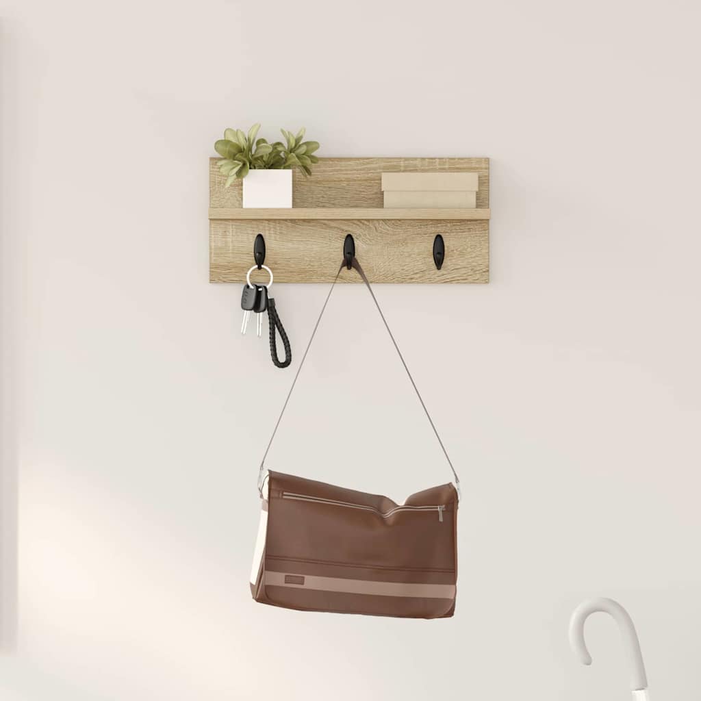 Seinälle asennettava takkihylly Sonoma tammi 40 x 10.5 x 18 cm
