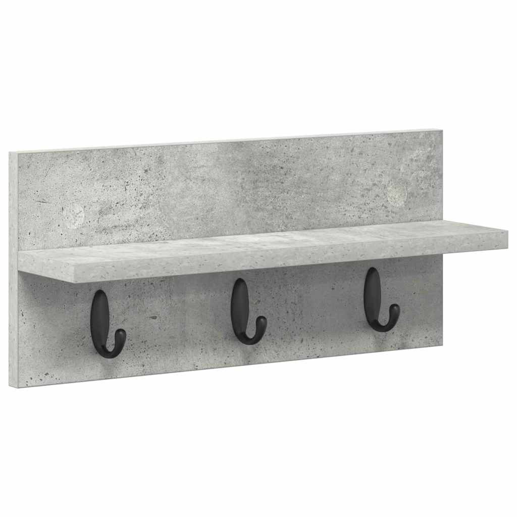 Seinälle asennettava takkihylly Betoninharmaa 40 x 10.5 x 18 cm