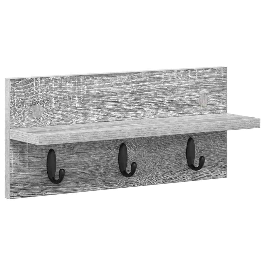 Seinälle asennettava takkihylly Harmaa sonoma 40 x 10.5 x 18 cm