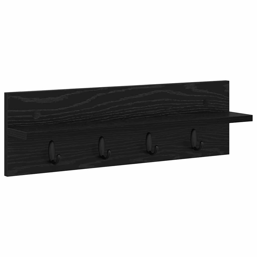 Seinälle asennettava takkihylly Musta tammi 60 x 10.5 x 18 cm