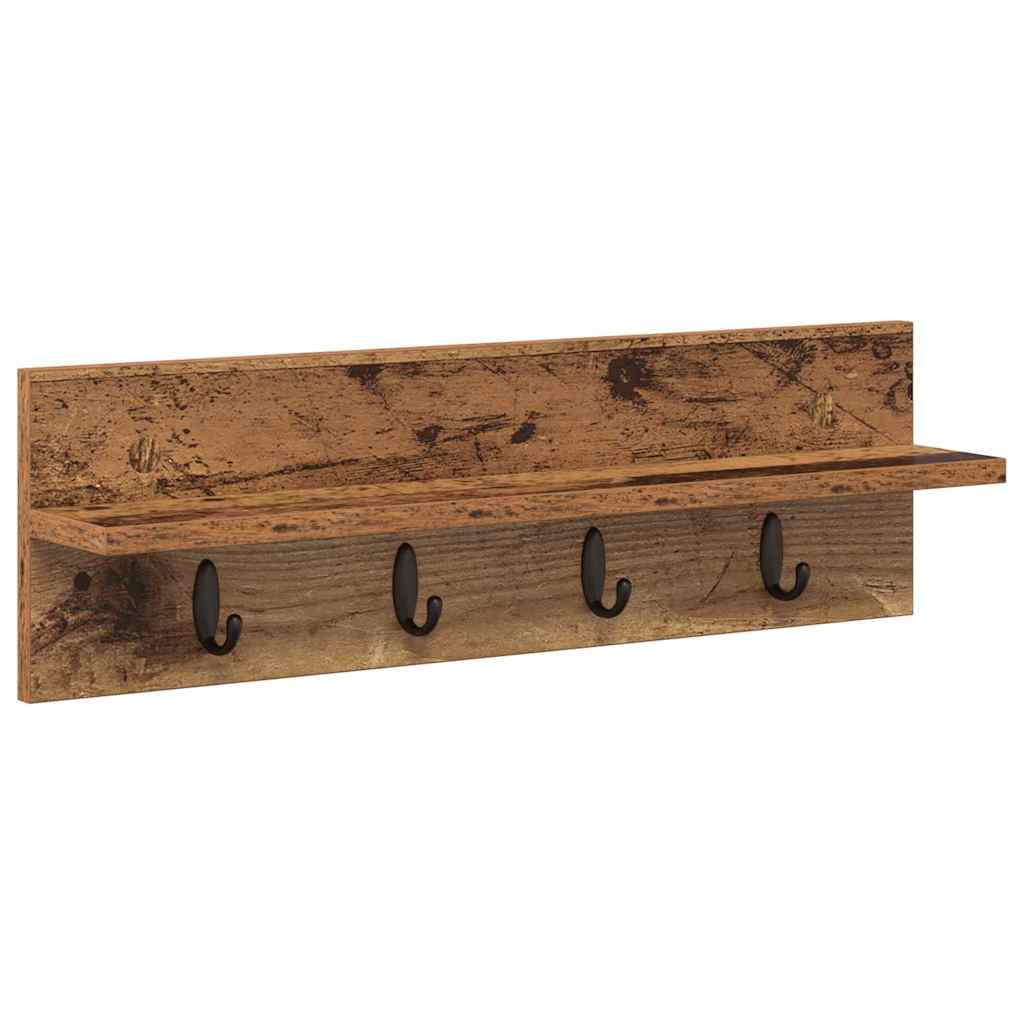 Seinälle asennettava takkihylly Vanha puu 60 x 10.5 x 18 cm