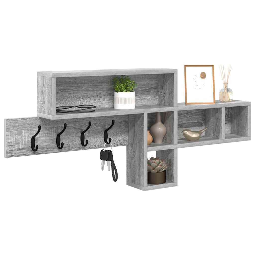 vidaXL Wandgemonteerde kapstok Grijs sonoma 100 x 12 x 43.5 cm