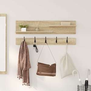 Nástěnný věšák na kabáty s policí Sonoma dub 90 x 15 x 36 cm - obrázek 4
