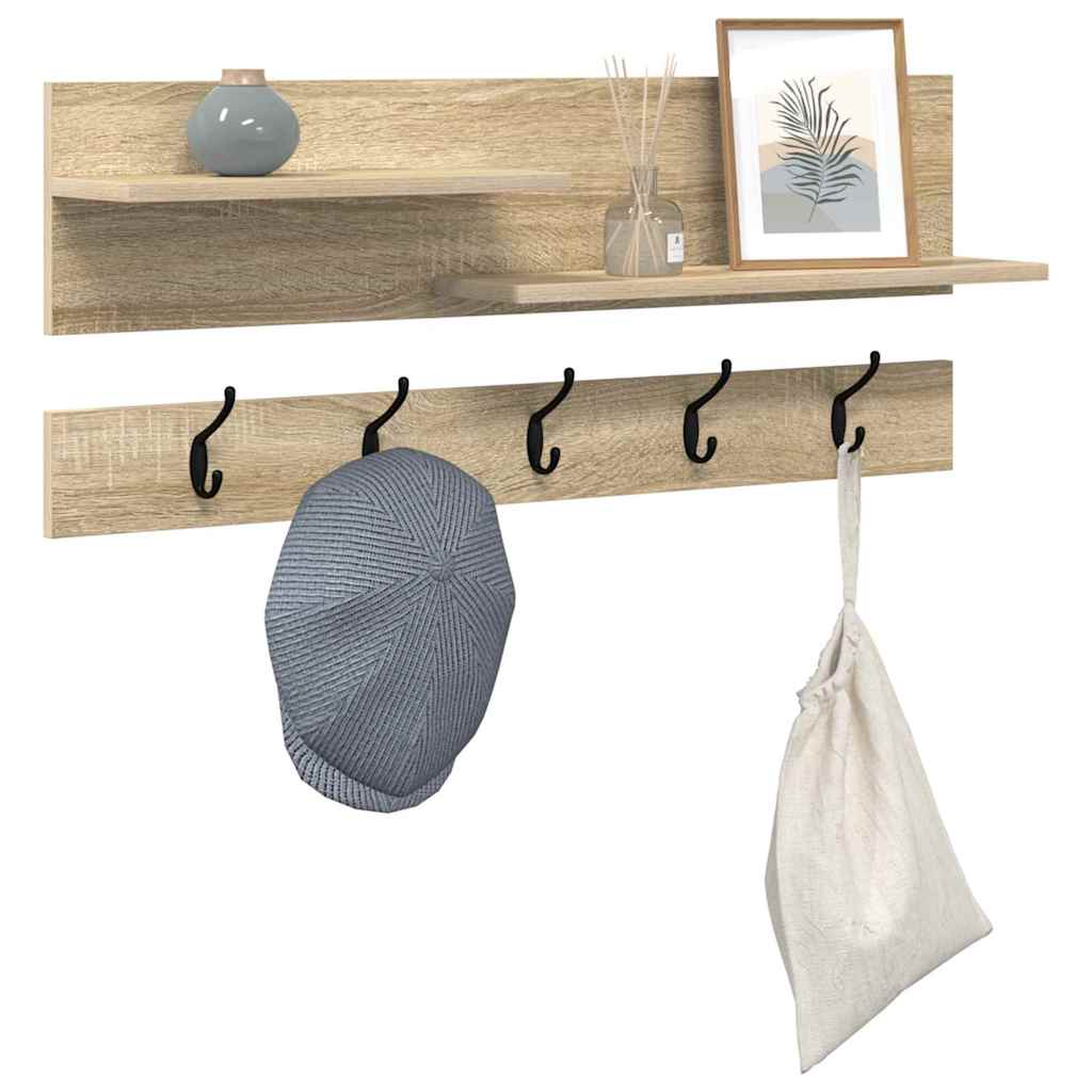 vidaXL Wandgemonteerde kapstok met plank Sonoma eiken 90 x 15 x 36 cm