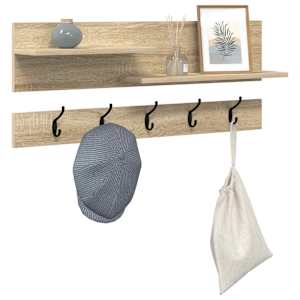 Nástěnný věšák na kabáty s policí Sonoma dub 90 x 15 x 36 cm - obrázek 3