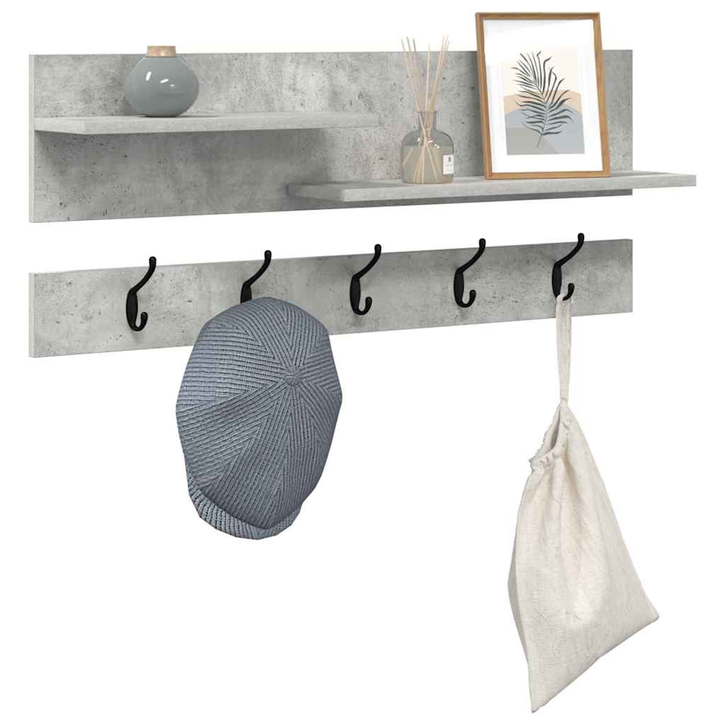 vidaXL Wandgemonteerde kapstok Betongrijs 90 x 15 x 36 cm Bewerkt hout