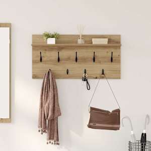 Nástěnný věšák na kabáty Artisanový dub 80 x 40 x 12 cm - obrázek 1