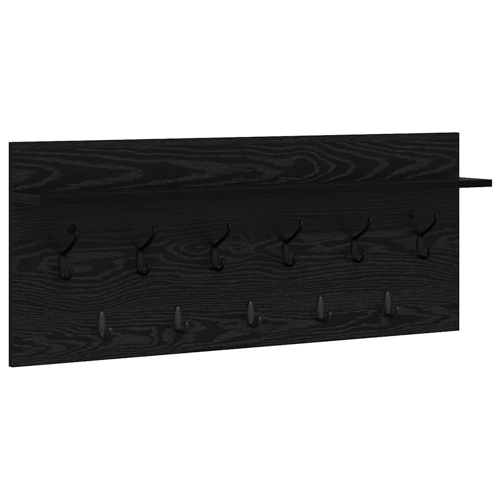 Seinälle asennettava takkihylly Musta tammi 100 x 40 x 12 cm