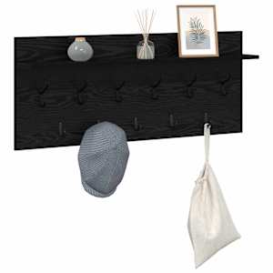 Nástěnný věšák na kabáty s policí Černý dub 100 x 40 x 12 cm - obrázek 3