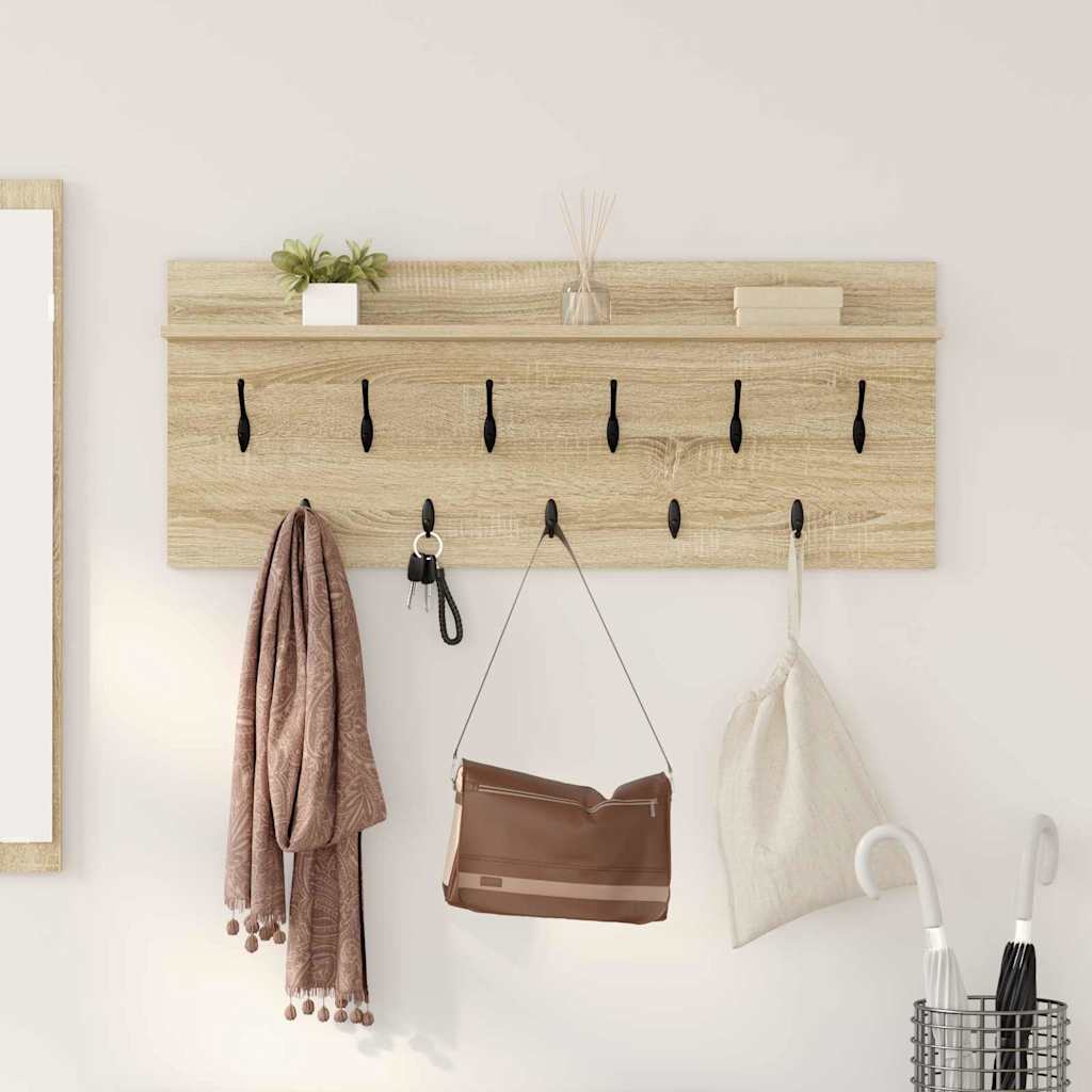 Seinälle asennettava takkihylly Sonoma tammi 100 x 40 x 12 cm