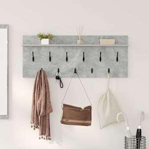 Nástěnný věšák na kabáty Betonově šedá 100 x 40 x 12 cm - obrázek 1