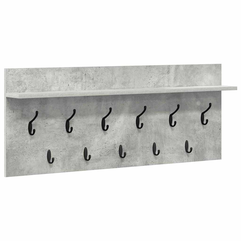 Seinälle asennettava takkihylly Betoninharmaa 100 x 40 x 12 cm
