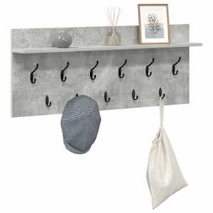 Nástěnný věšák na kabáty Betonově šedá 100 x 40 x 12 cm - obrázek 3