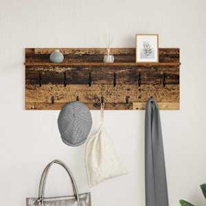 Nástěnný věšák na kabáty s policí Staré dřevo 100 x 40 x 12 cm - obrázek 4