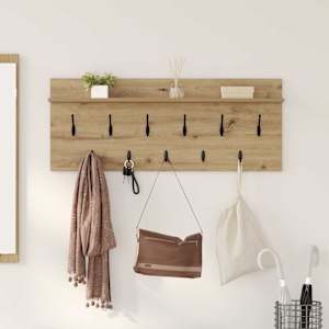 Nástěnný věšák na kabáty Artisanový dub 100 x 40 x 12 cm - obrázek 1