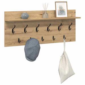 Nástěnný věšák na kabáty Artisanový dub 100 x 40 x 12 cm - obrázek 3
