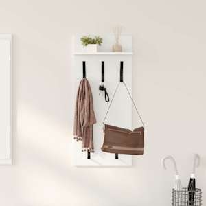 Nástěnný věšák na kabáty Bílá 40 x 10 x 90 cm Kompozitní dřevo - obrázek 1