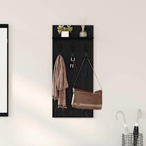 Nástěnný věšák na kabáty s policí Černý dub 40 x 10 x 90 cm - obrázek 1