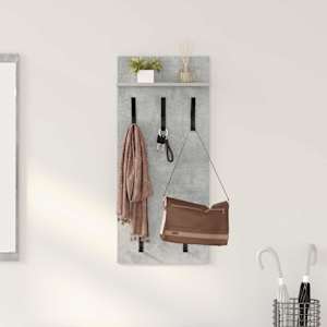 Nástěnný věšák na kabáty s policí Betonově šedá 40 x 10 x 90 cm - obrázek 1