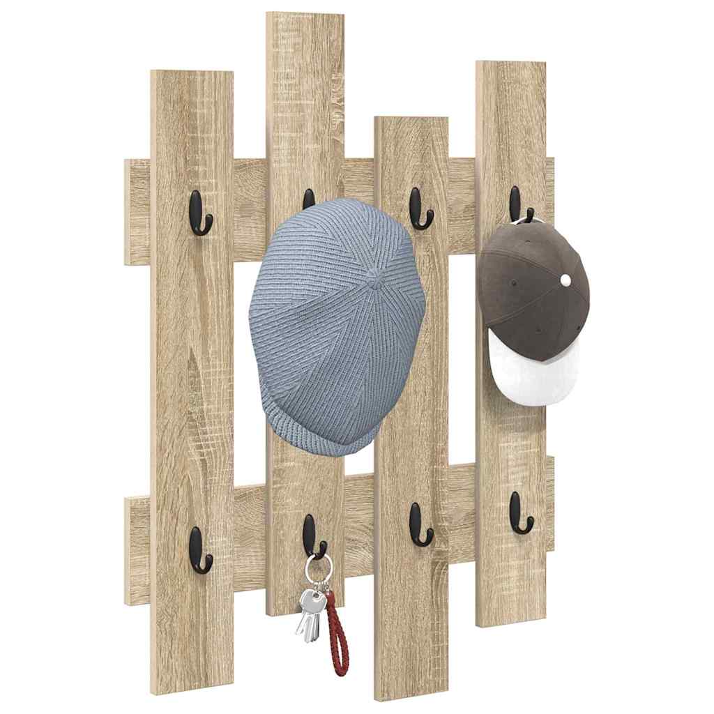 vidaXL Wandgemonteerde kapstok met opslag Sonoma eiken 60 x 3 x 82 cm