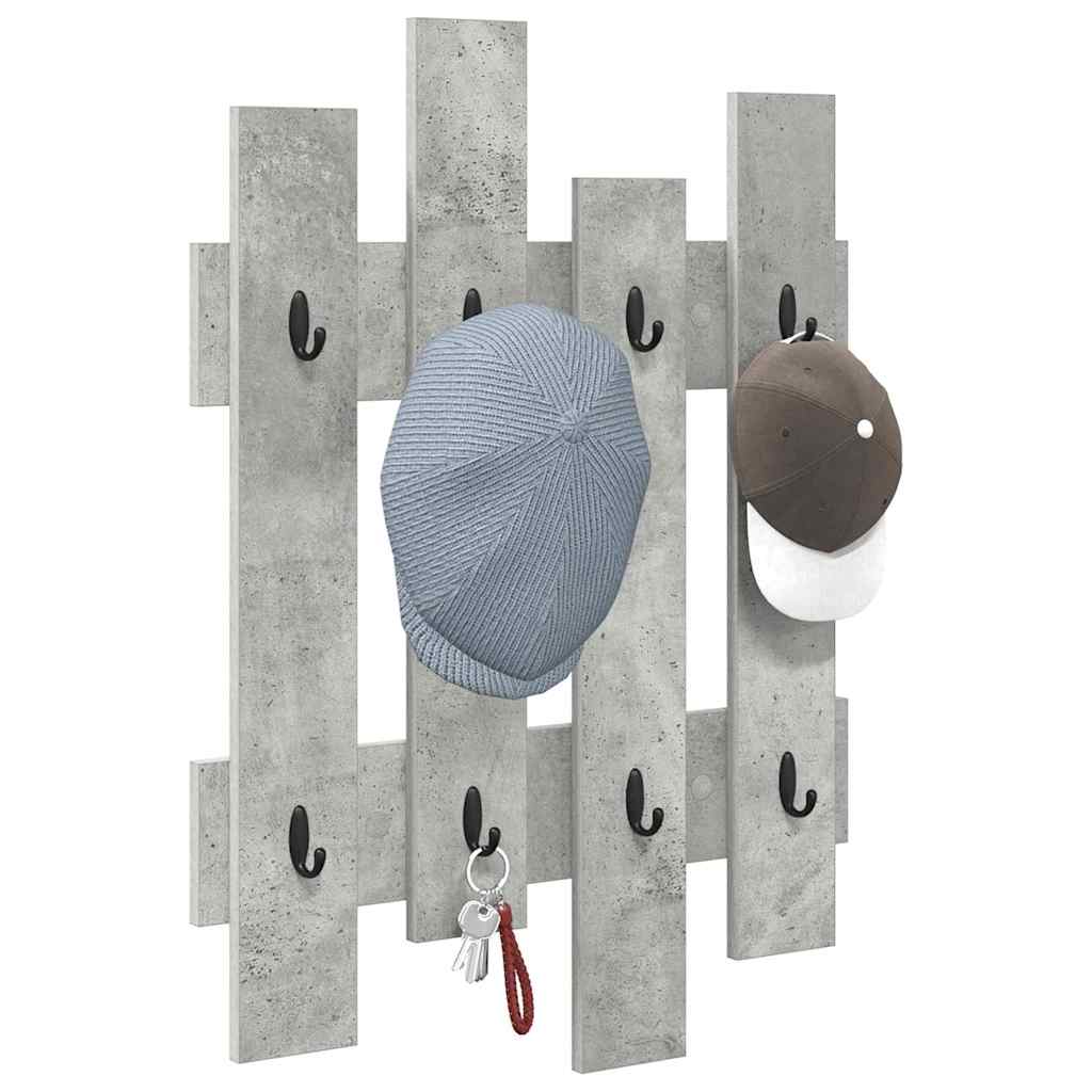 vidaXL Wandgemonteerde kapstok Betongrijs 60 x 3 x 82 cm Bewerkt hout