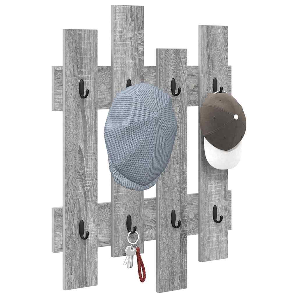 vidaXL Wandgemonteerde kapstok met opslag Grijs sonoma 60 x 3 x 82 cm