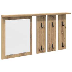 Nástěnný věšák na kabáty s policí dub artisan 85 x 10 x 45 cm - obrázek 2
