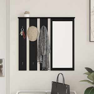 Nástěnný věšák na kabáty s policí Černý dub 84 x 10 x 80 cm - obrázek 4