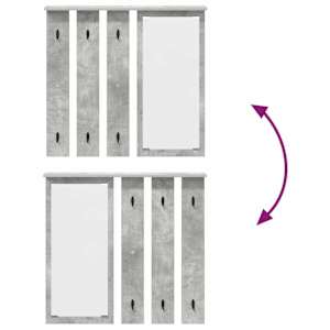 Nástěnný věšák na kabáty s policí Betonová šedá 84 x 10 x 80 cm - obrázek 10