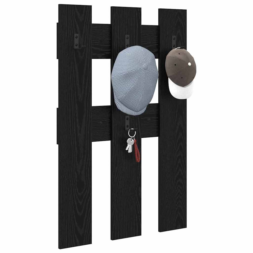 vidaXL Wandgemonteerde kapstok met opslag Zwart eiken 65 x 3 x 100 cm