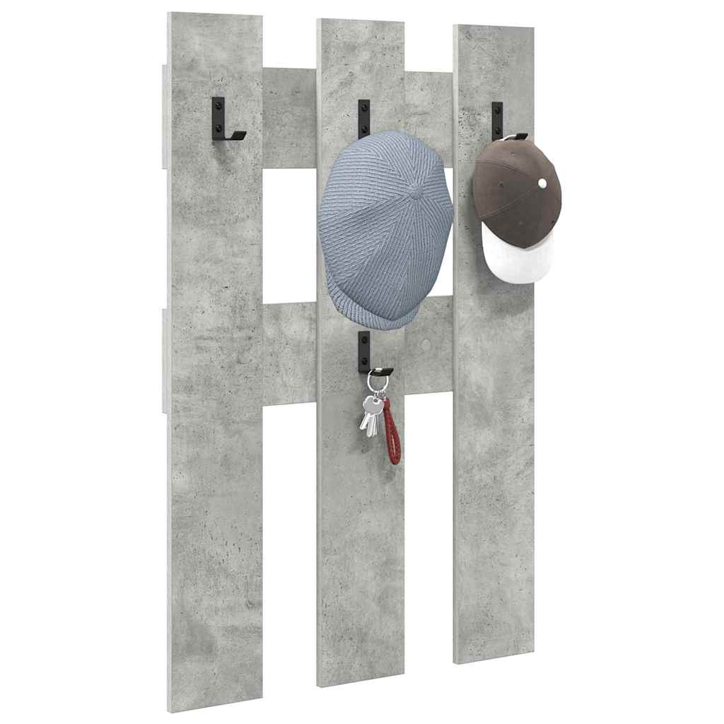 vidaXL Wandgemonteerde kapstok Betongrijs 65 x 3 x 100 cm Bewerkt hout