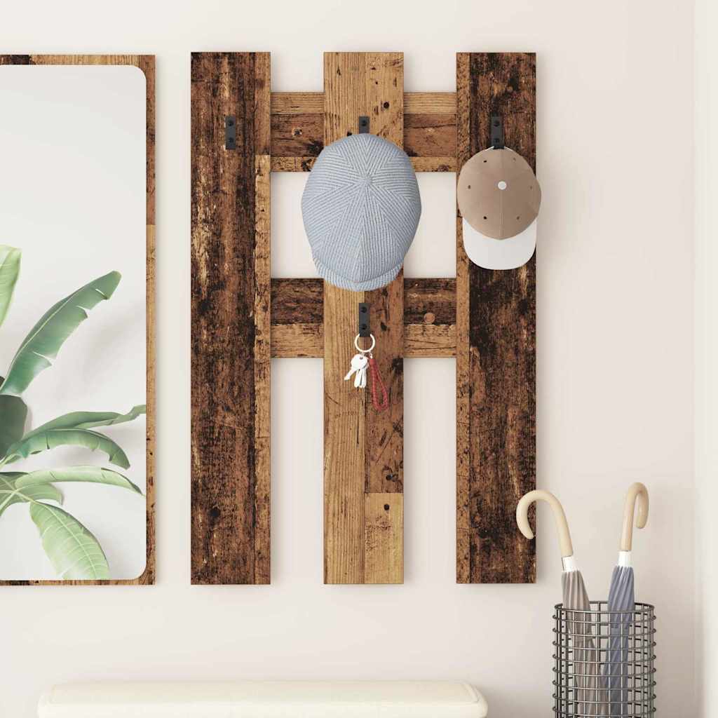 Seinälle asennettava takkihylly Vanha puu 65 x 3 x 100 cm