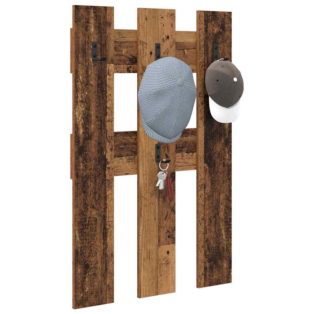 vidaXL Wandgemonteerde kapstok Oud hout 65 x 3 x 100 cm Bewerkt hout