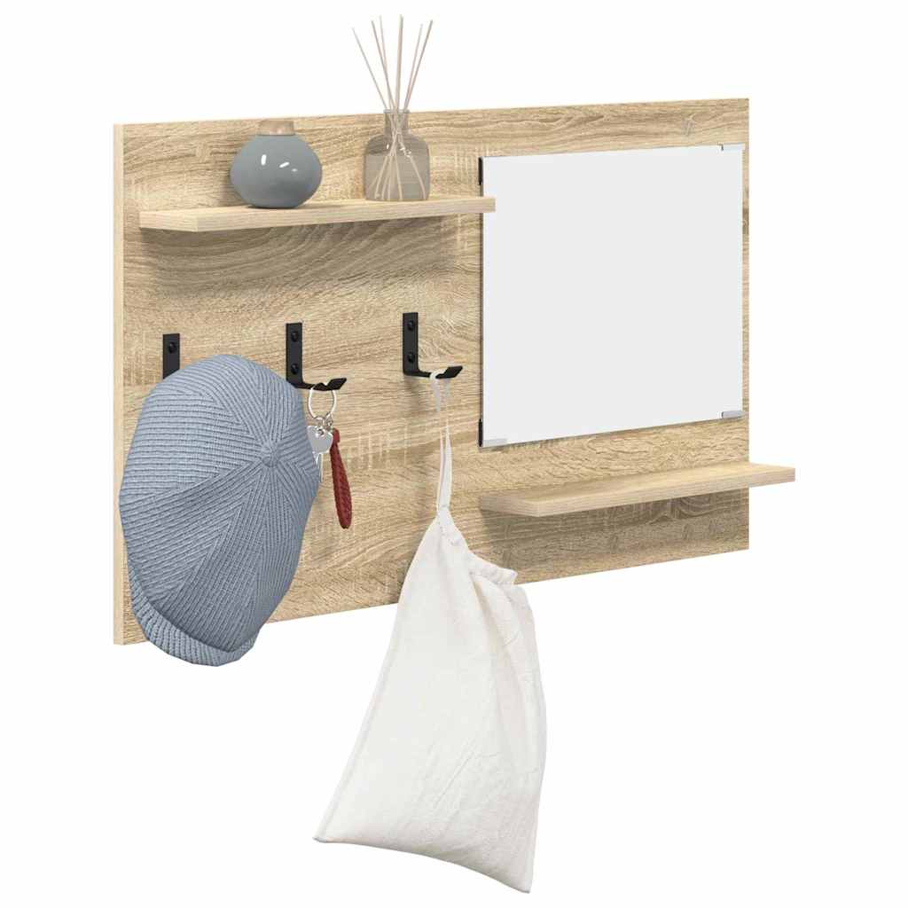 vidaXL Wandgemonteerde kapstok met plank Sonoma eiken 90 x 10 x 50 cm
