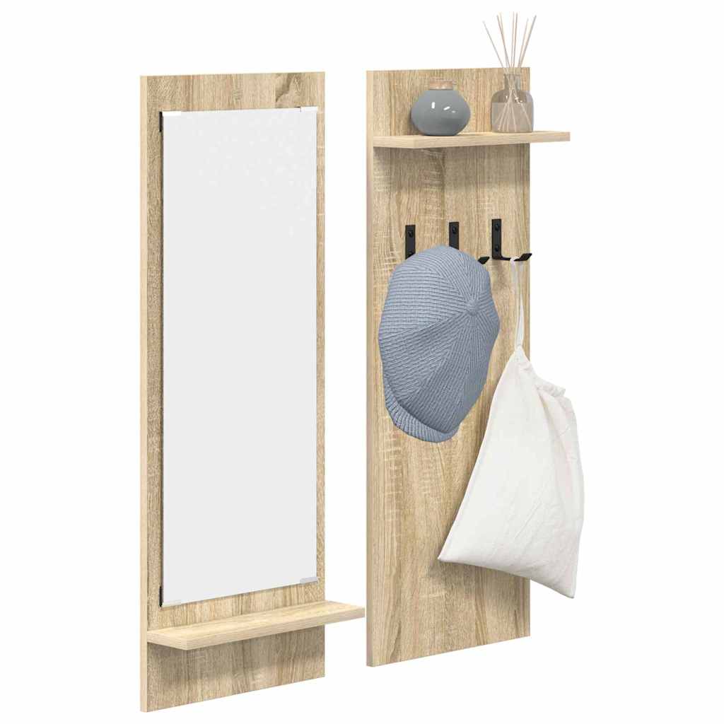 vidaXL Wandgemonteerde kapstok met plank Sonoma eiken 70 x 10 x 90 cm