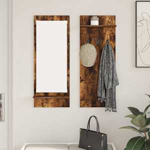 Nástěnný věšák na kabáty s policí Kouřový dub 70 x 10 x 90 cm - obrázek 1