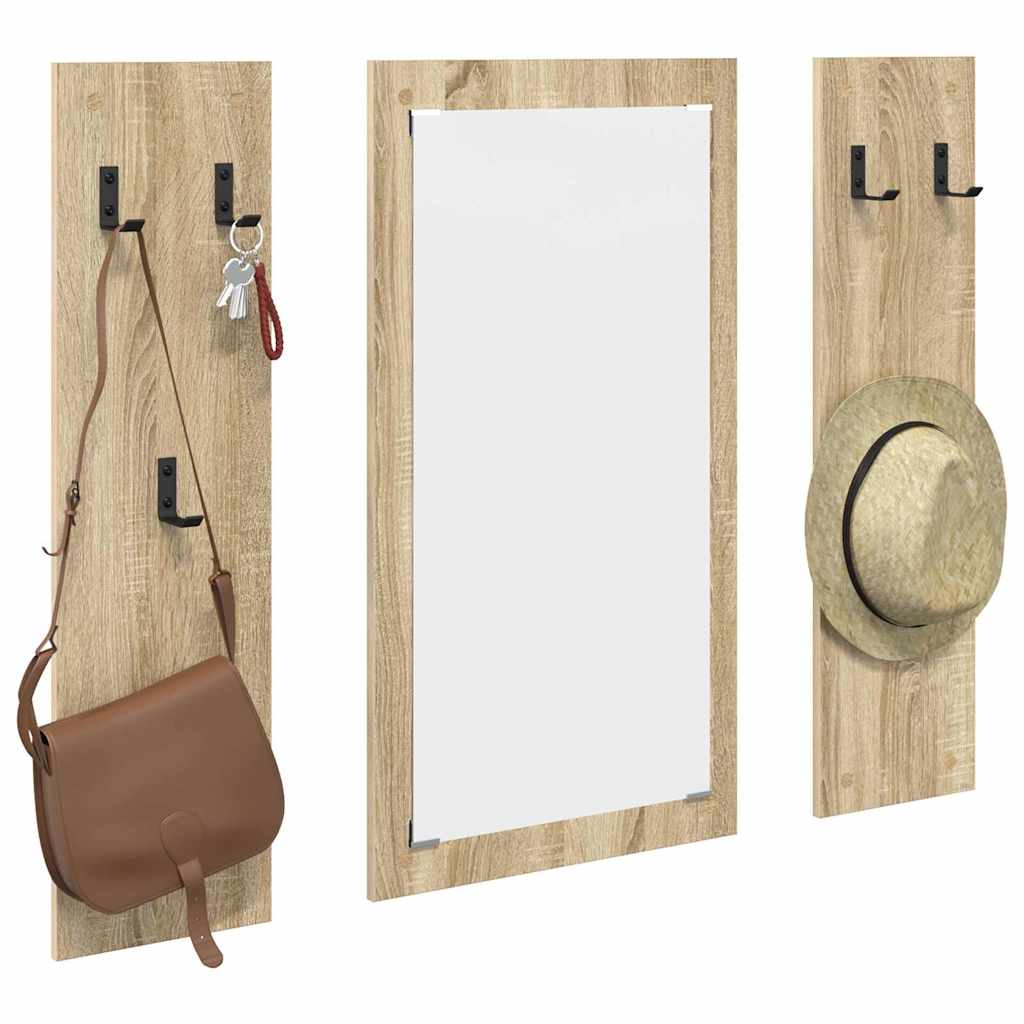 vidaXL Wandgemonteerde kapstok Sonoma eiken 96 x 1.5 x 90 cm