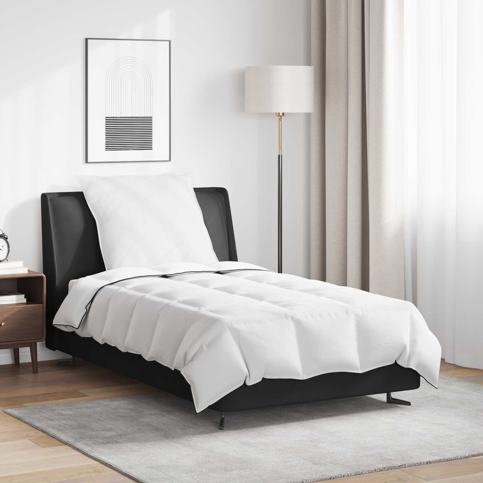 vidaXL Winterbettdecke mit Kissen 2 pcs Weiß Daunenfeder