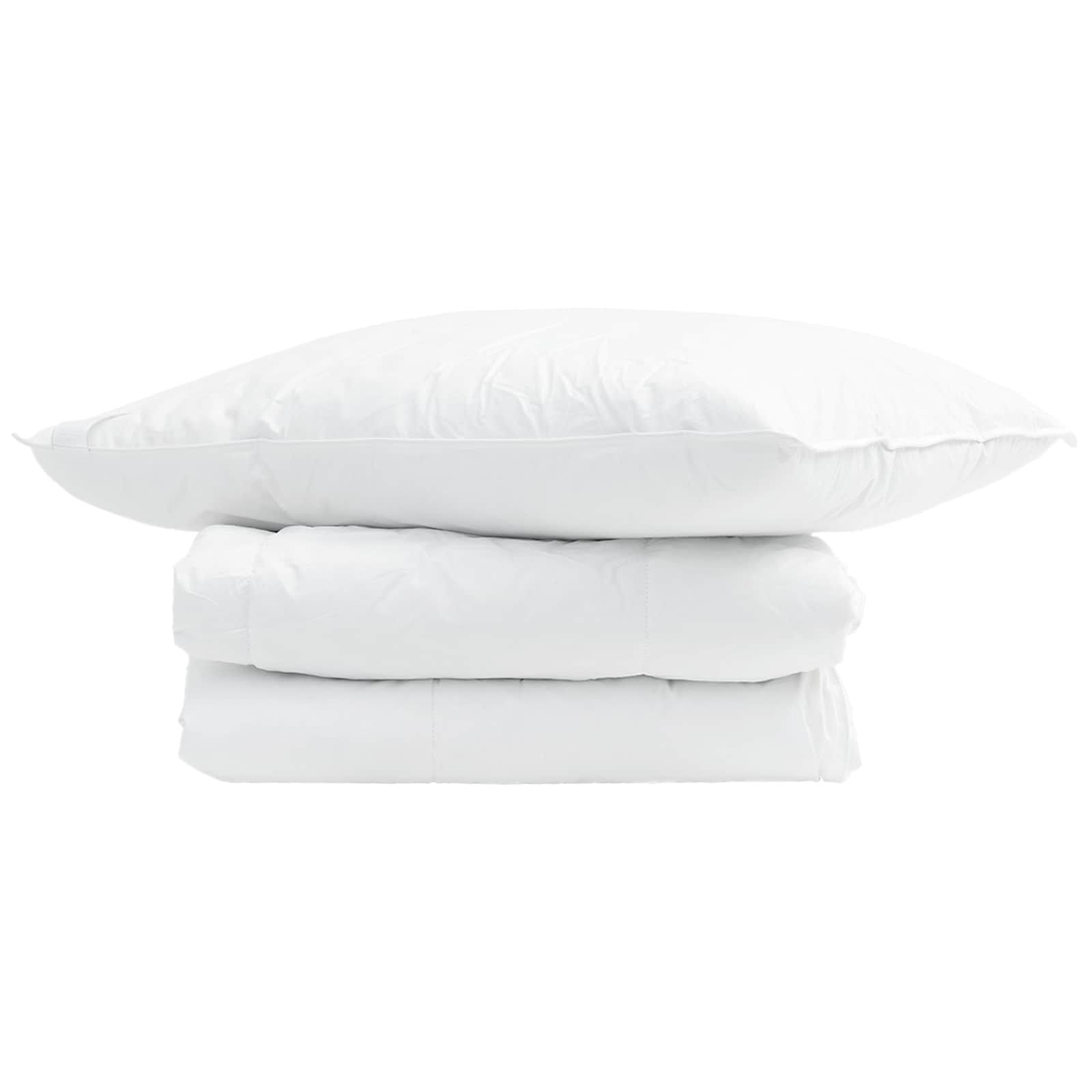 Poletna odeja z blazino 2 pcs Bela Perje