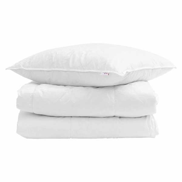 vidaXL Talve tek padjaga 2 tk Valge Down Feather