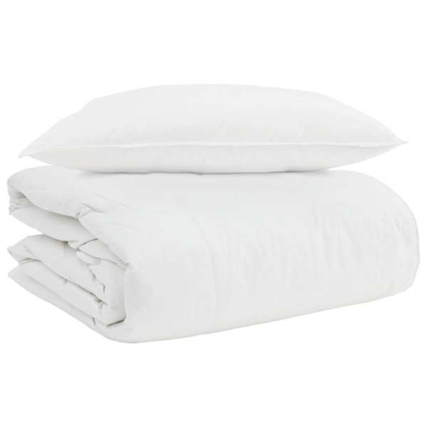 vidaXL 2-in-1 &Uuml;hepoolsed Tekk padjaga 2 tk Valge Down Feather