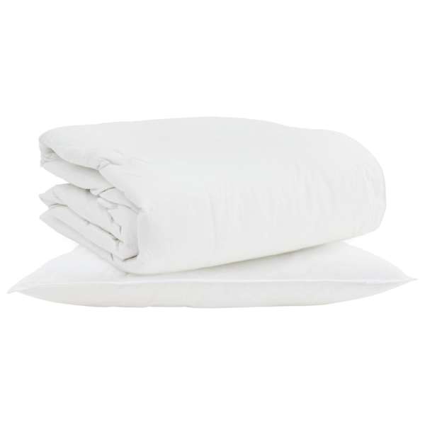 vidaXL 2-in-1 &Uuml;hepoolsed Tekk padjaga 2 tk Valge Down Feather